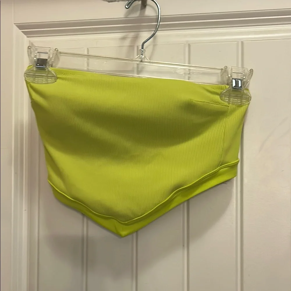 NWT Aerie Lime Green xxs Ribbed swimsuit handkerchief top